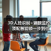 3D人脸识别+猫眼监控，顶配智能锁一步到位(图2)